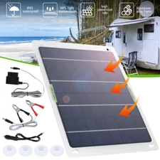 Waterproof Solar Battery Maintainer 30W Car RV Charger Kit 12V Tender Trickle