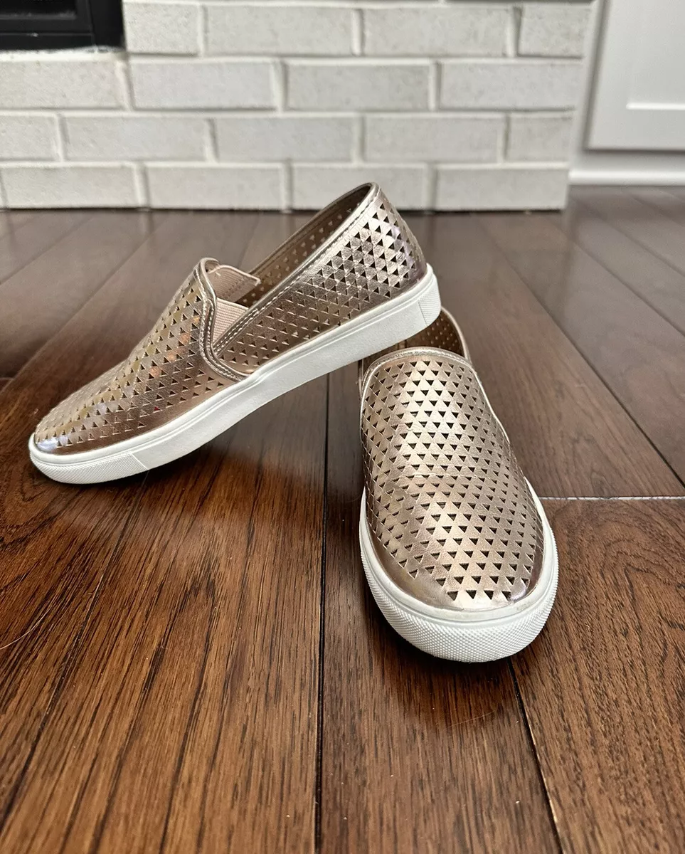 Steve madden rose gold slip sale on sneakers