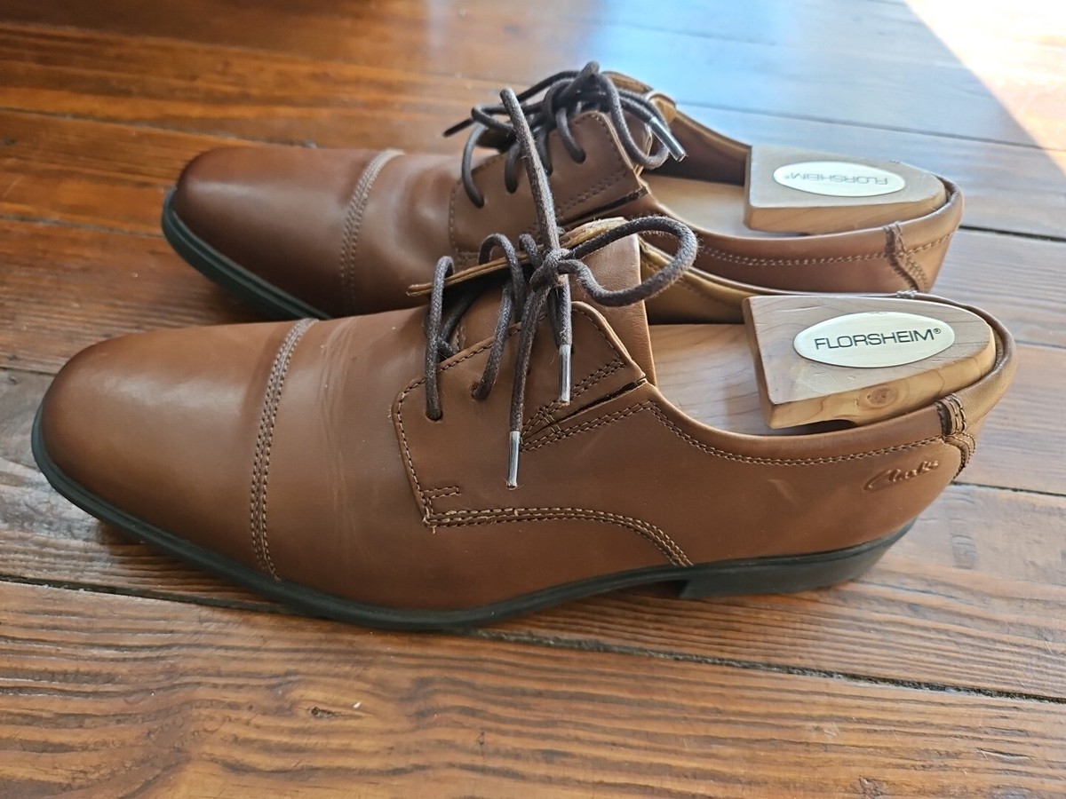 Clarks Collection Men's Brown Leather Oxfords Dress Shoes 15770