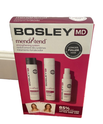 BOSLEY MD MEND TEND STRENGTHENING set shampoo conditioner & leave in repair hair
