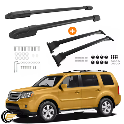 #ad Aluminum 4Pcs Roof Rack Side Rail Cross Bar For Honda Pilot 2009 2010 2015 $105.95