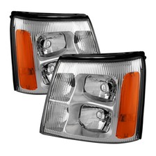 Cadillac 02 Escalade Base / EXT Chrome Housing Replacement Headlights Pair