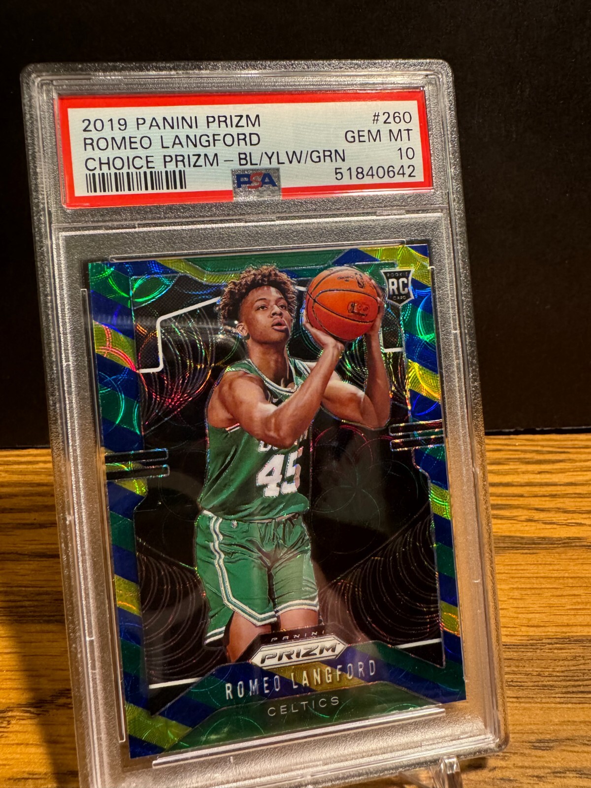 PSA 10 2019-20 Panini PRIZM Romeo Langford #260 Blue Green Yellow RC Rookie 0642