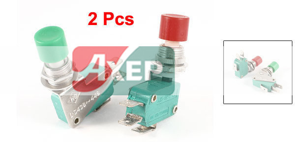 Microinterruttore DS438-448 Con Pulsante Rosso/verde – 16A 250V AC 3/6 Pin