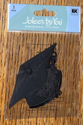 RARE Jolees Grad Cap Black Graduate GRADUATION School College Scrapbook Sticker