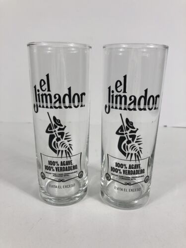 El Jimador Set Of 2 Glasses Tequila 100% Agave Bar Man Cave  - Picture 1 of 2