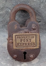 Reproduction Pony Express Working Cast Iron Lock With 2 Keys Western Padlock