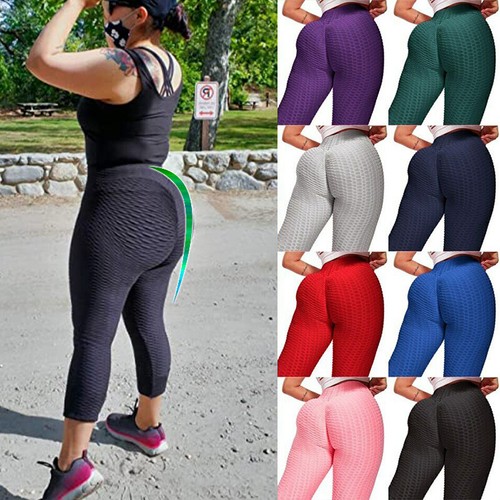3/4 Womens Yoga Pants Cropped High 