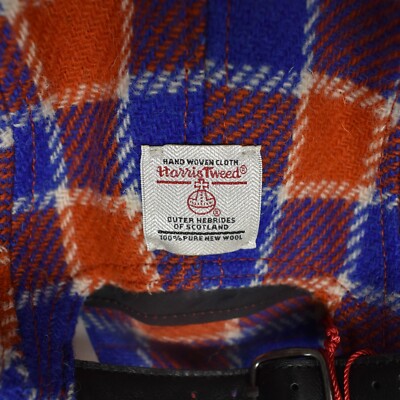 NWT Supreme Harris Tweed Box Logo Camp Cap Hat Red Blue SS25 Men's