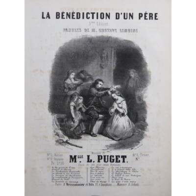 PUGET Loïsa Der Segen eines Vaters Gesang Klavier ca1840