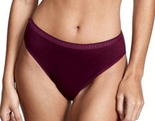NWT VICTORIA'S SECRET STRETCH COTTON HIGH-LEG BRIEF PANTY KIR BURGUNDY SIZE XL