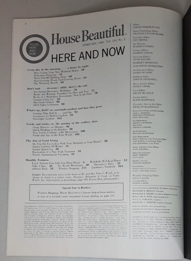 HOUSE BEAUTIFUL 1968 Feb Magazine MCM Furniture Decor Gourmet Meals Great Ads - Image 3 of 4