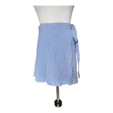 Brandy Melville Womens Genevieve Wrap Mini Skirt Size XS/S Blue Floral Flowy OS