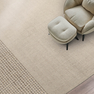 LoomBloom Multi Size Beige Hand Loomed Berber Textured New Zealand Wool Area Rug