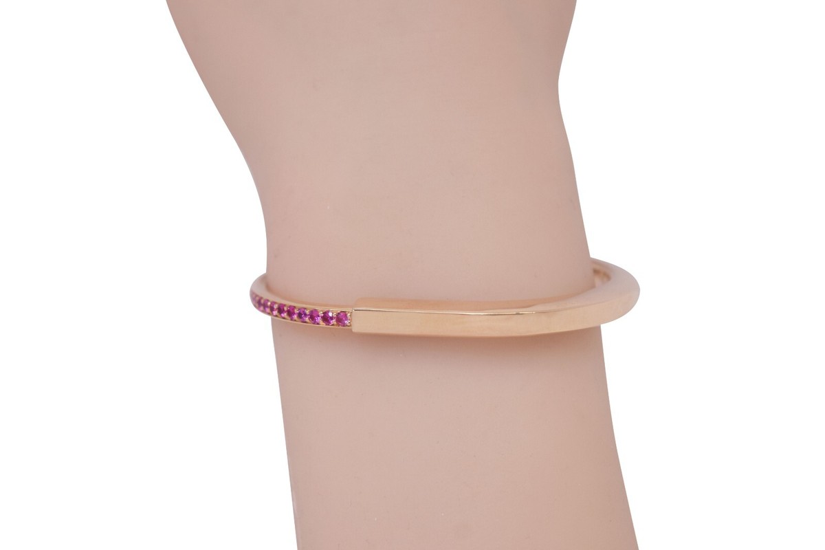 Tiffany & Co. Tiffany Lock Bangle 18k Rose Gold Pink