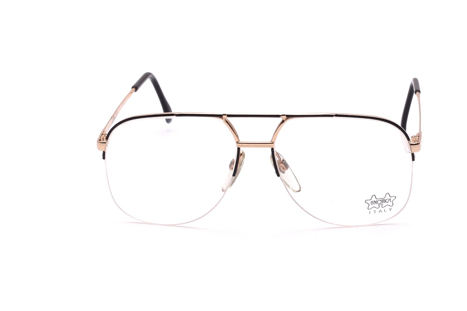 Винтажный пилот Brille halb randlos Gold Schwarz от LUXOTTICA Италия C9 6390₽