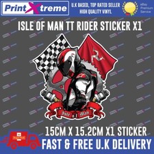 ISLE OF MAN TT RIDER Decal Sticker MANX Moto GP Racing laptop helmet bike car