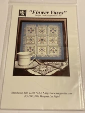NEW RARE Margaret Lee "FLOWER VASES" Cross Stitch CHART PACK