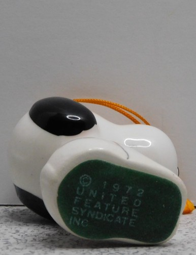 Vintage Peanuts Snoopy Sitting Ceramic Escort Prototype Ornament Nice Very Rare - Picture 11 of 11