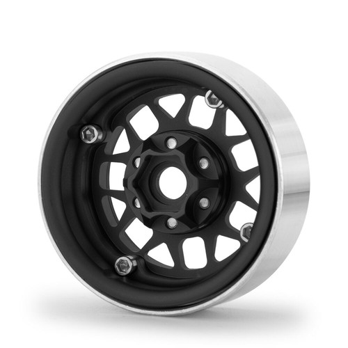 1Pr 1.9" Beadlock Aluminium Alloy Black Red Silver Crawler Car RC Wheels - Picture 18 of 20
