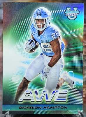 Omarion Hampton 2024 Bowmans Best U Shock & Awe Refractor Case Hit!  Tar Heels 