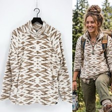 Eddie Bauer Women's XL Nordic Polar Fleece Quarter Zip Pullover Aztec Print