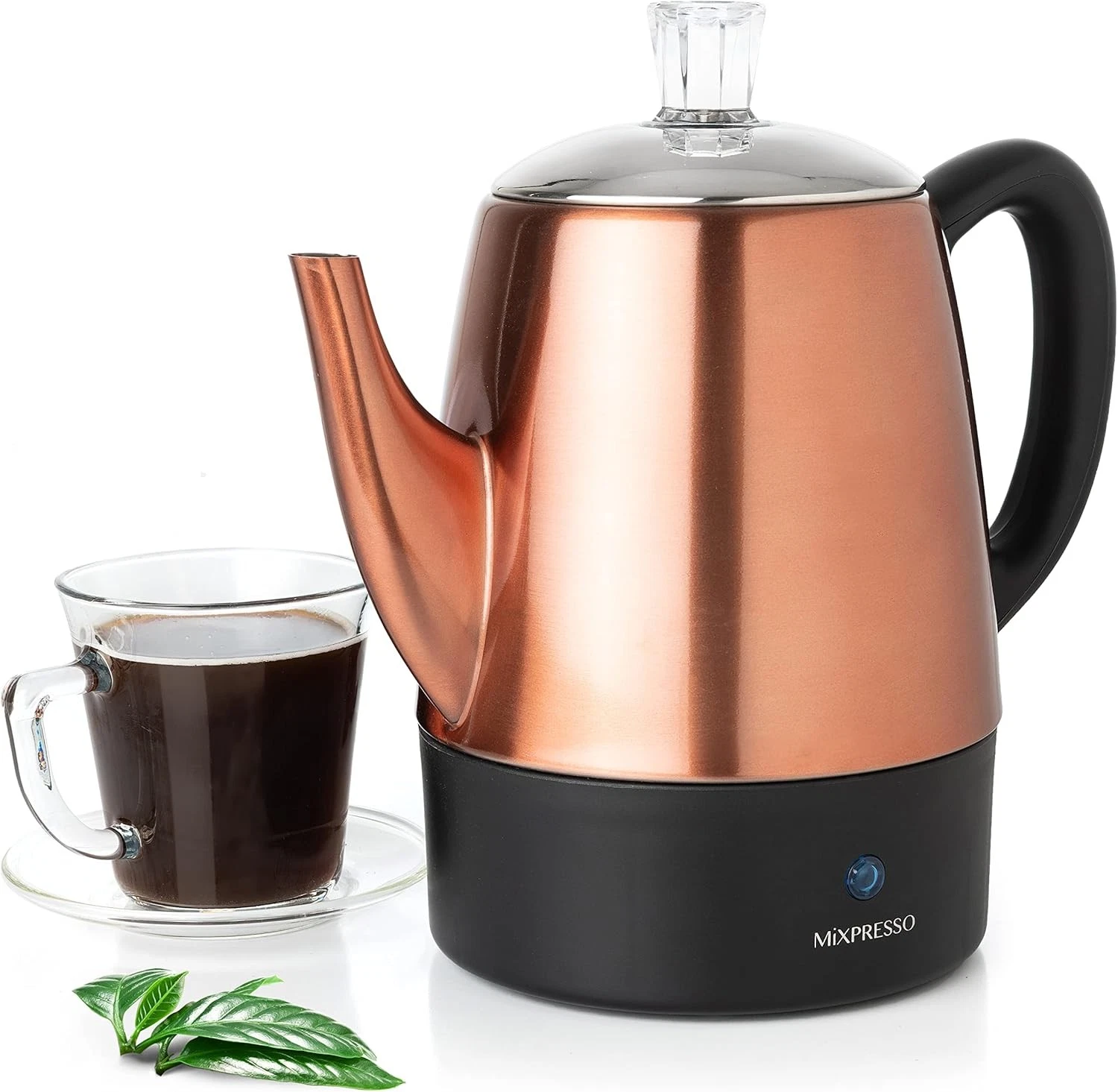 4 Cup Percolator Coffee Pot Electric Copper Stainless Steel Coffee Percolator