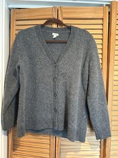 L.L. Bean Classic Gray Womens Sweater Wool Cardigan Grandacore Cabincore Capsule