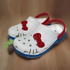 Crocs Hello Kitty Classic Clogs 50th Anniversary Red White Blue Women 9 Men 7