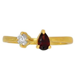 Authentic 18K Gold Plated Natural Hessonite Garnet - Madagascar Ring s.5 Jewelry TR01463