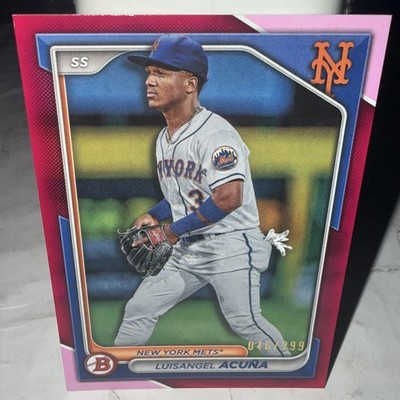 Luisangel Acuña 2024 Topps 2002 Bowman Fuchsia 046/299 BP-40 Mets MLB Card VG