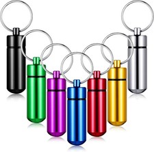 Box Keychain Medicine Pill Box Aluminum Container Holder Waterproof Case 12 PCS