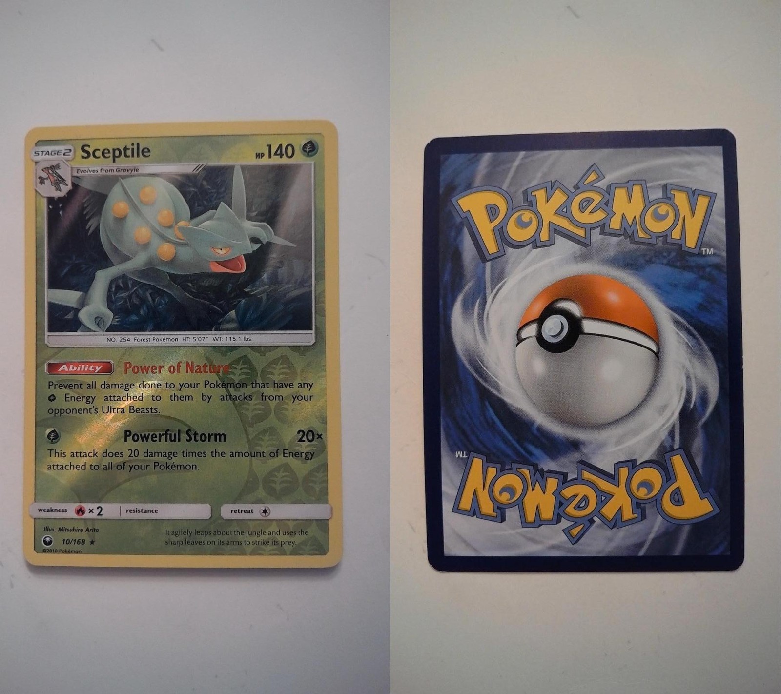 Sceptile 10/168 Rare Celestial Storm Pokemon Reverse Holo Near Mint