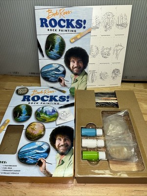 Bob Ross Rocks! Rock Painting Craft Kit - Complete Open Box /Unused