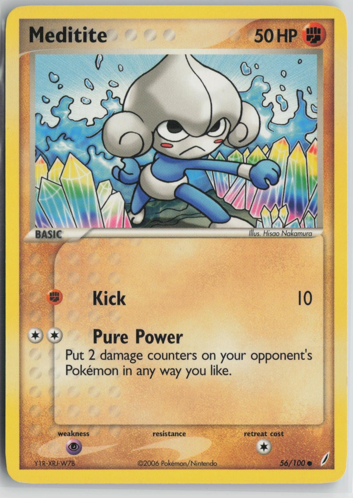 Meditite 56/100 Common Crystal Guardians Pokemon Near Mint