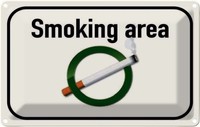 Blechschild 12X18 Cm Smoking Area Raucherraum Deko Geschenk Metall Schild