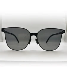Metal Rimless Sunglasses Men Women Lens Trendy Chic Retro Flat Top Dark Black