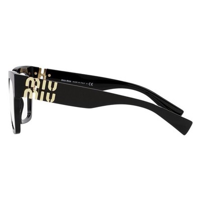 MIU MIU MU 04UV Black Gold 1AB-1O1 Women Square Eyeglasses Rxable
