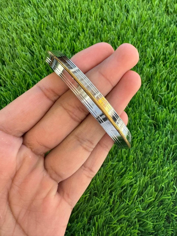 Sikh Kara Edelstahl dick sieben Linien Armband Messing Line Kada Singh Kaur - Bild 3 von 4