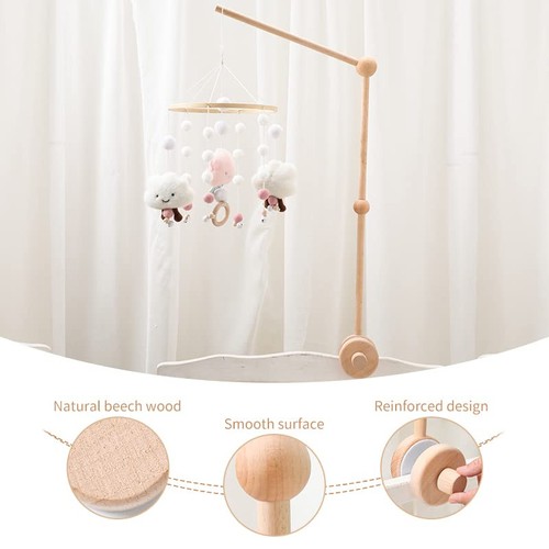 Baby Crib Mobile Arm,HBM Wooden Mobile Arm for Crib Mobile Hanger for Crib Ba... - Afbeelding 3 van 9