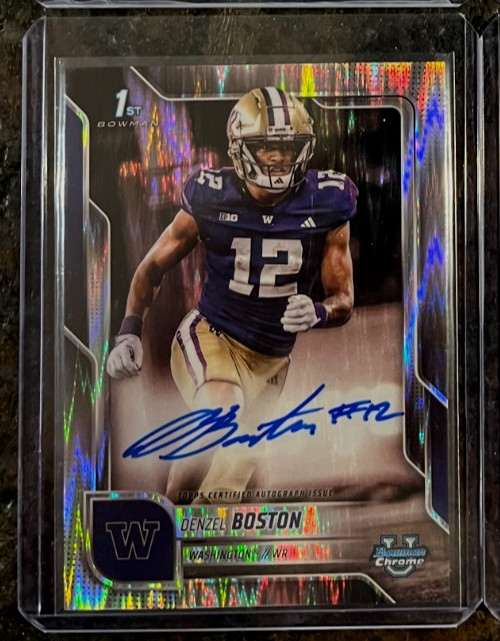 2025 Bowman Chrome U Denzel Boston 1st Chrome Stealth Refractor Auto