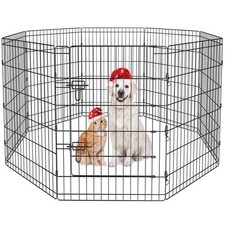 Pet Playpen Dog Pen Foldable Dog Exercise Fence 8 Panels 36 Inch Kennels Pet ...