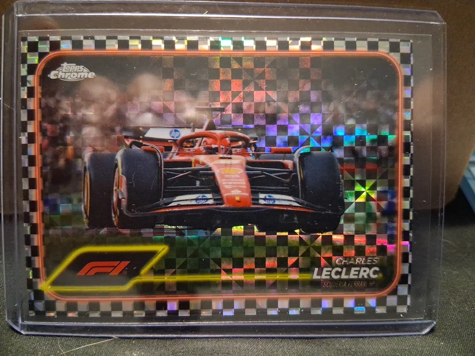 2024 Topps Chrome Formula 1 F1 Charles Leclerc #75 Checkered Flag Refractor SP - Image 2 of 3