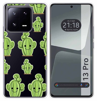 Transparente Silikonhülle Kompatibel Mit Xiaomi 13 Pro 5G Cactus Design