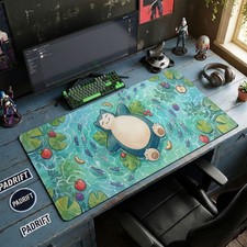 Snorlax Floating Fruit Pond XL Gaming Mouse Pad, Pokemon TCG Play Mat, Desk Mat
