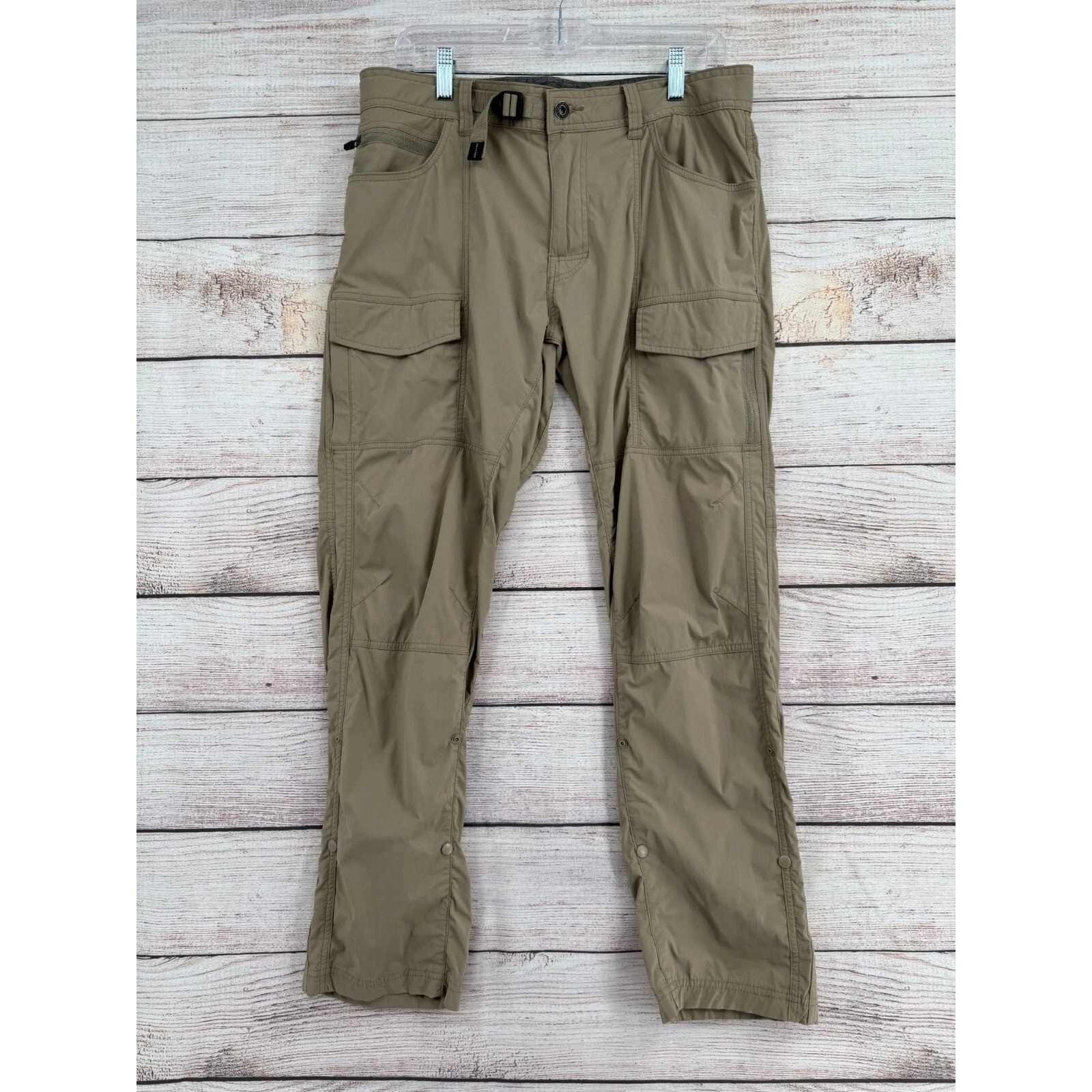 prAna Breathe Cargo Hiking Outdoor Pants Men's Size 34x30 Khaki/Tan