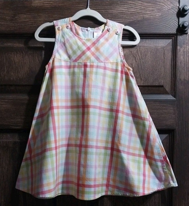 Gymboree Toddler Girls Plaid Pastel A-line Dress  Size 4T 