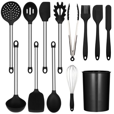 Kitchen Utensils Set, 13pcs Cooking Utensils Set, Non-Stick Silicone Spatula ...