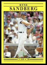 Ryne Sandberg 1991 Fleer #431 Chicago Cubs FREE SHIPPING AutographDen
