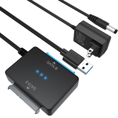 SATA to USB Adapter with Power Supply, Dual Bay Hard Drive Docking Station fo...